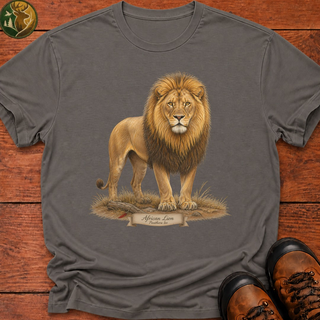 African Lion T Shirt - Grey