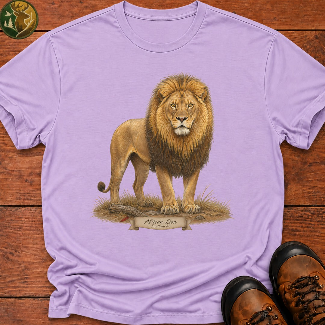 African Lion T Shirt - Orchid