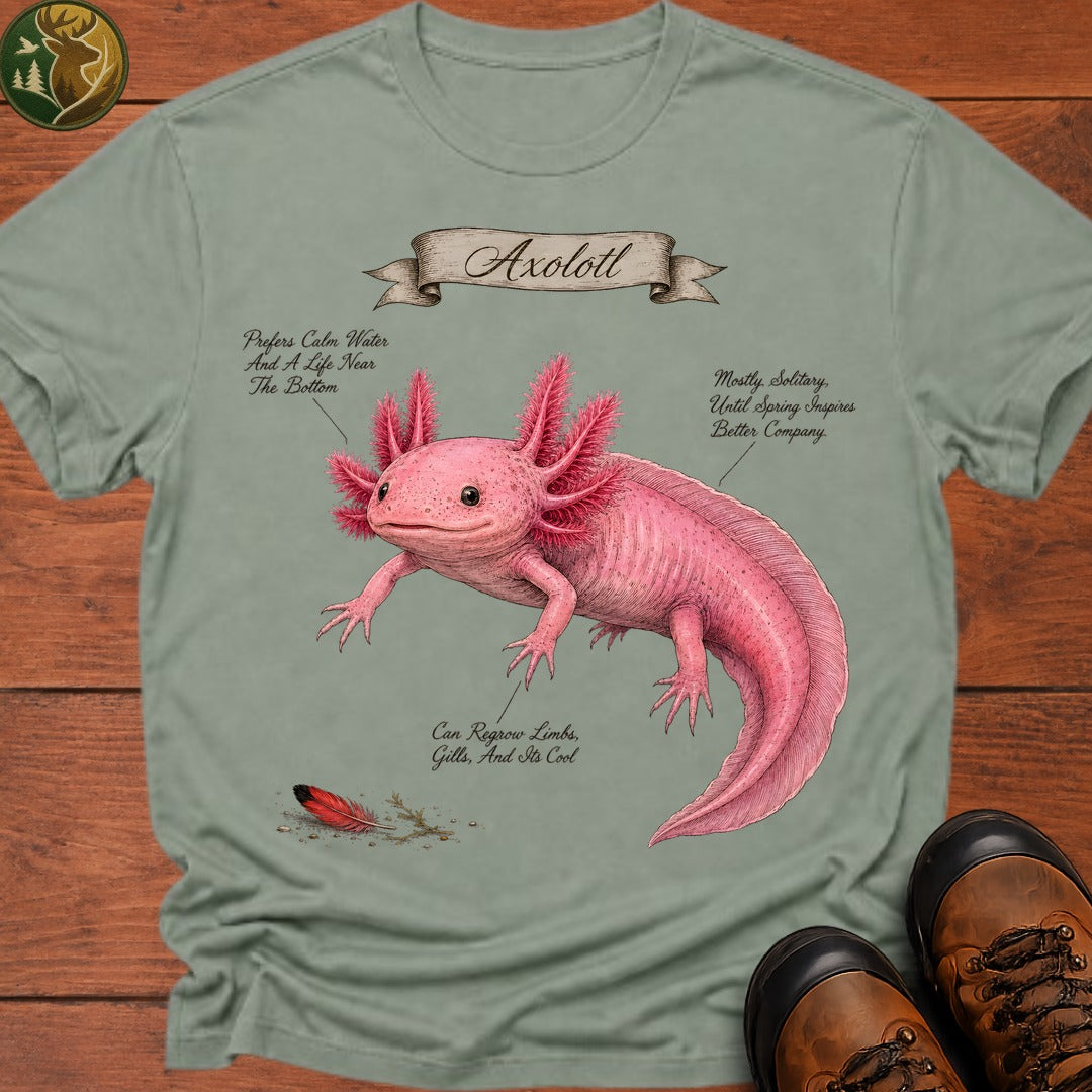 Axolotl Field Guide T Shirt - Bay
