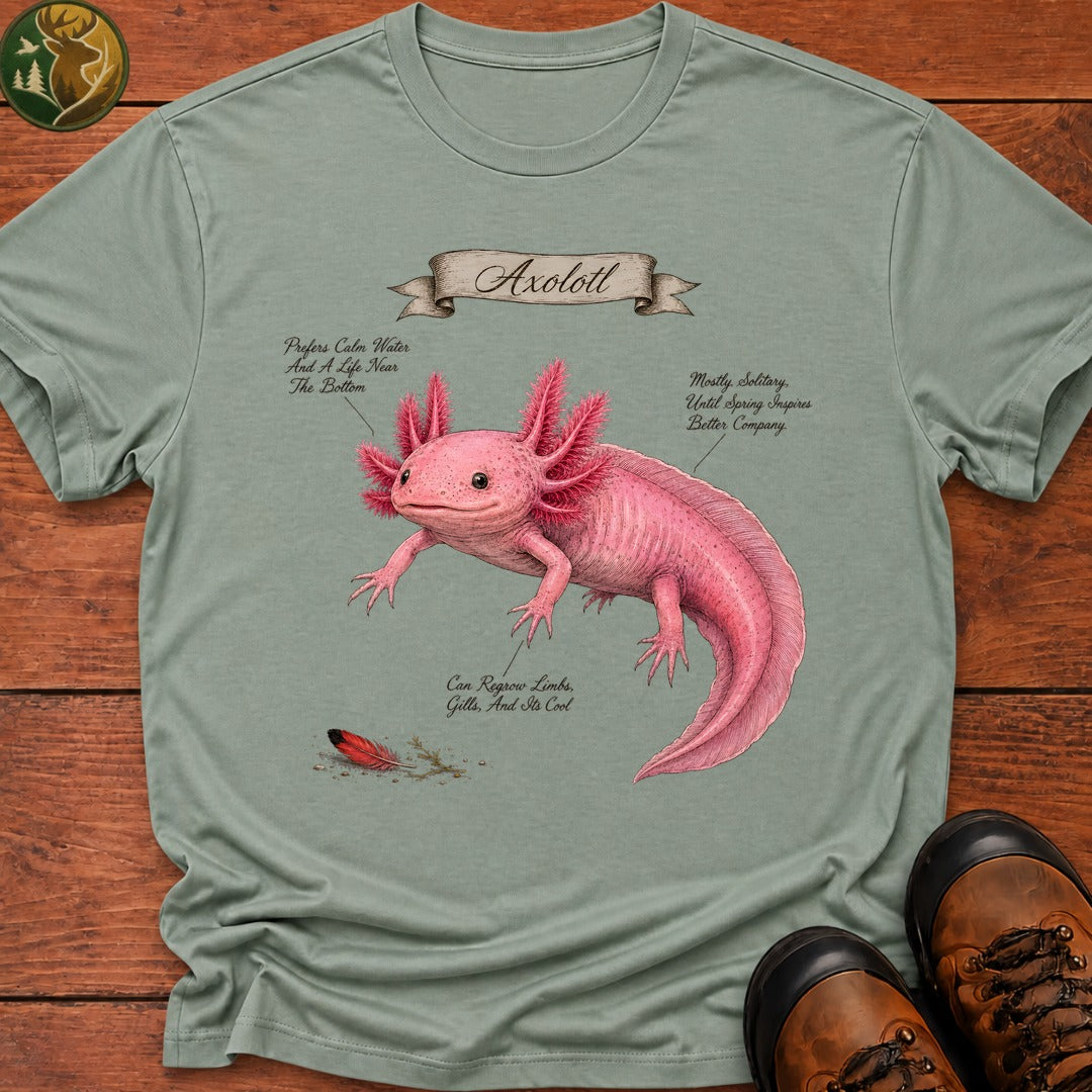 Axolotl Field Guide T Shirt - Bay