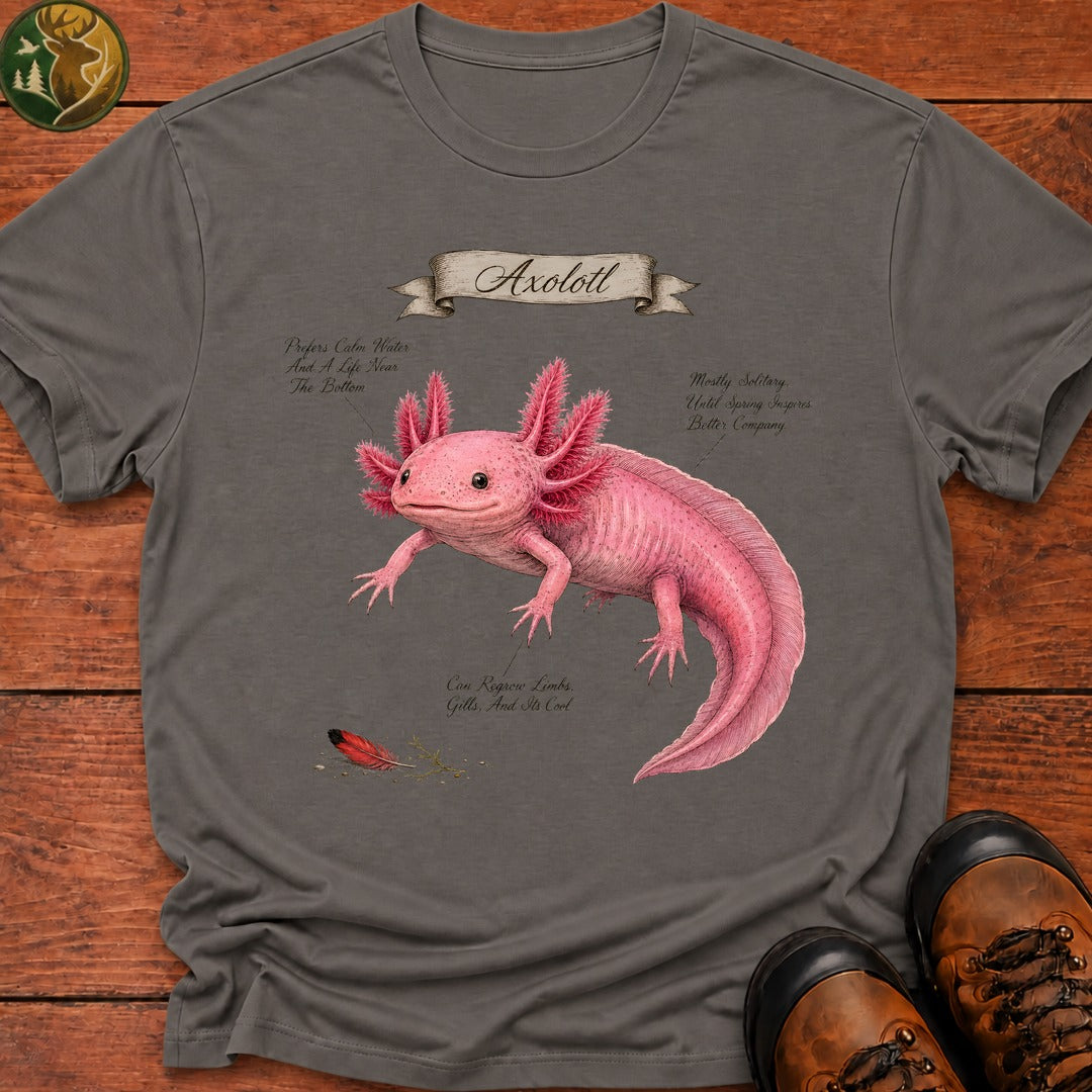 Axolotl Field Guide T Shirt - Grey