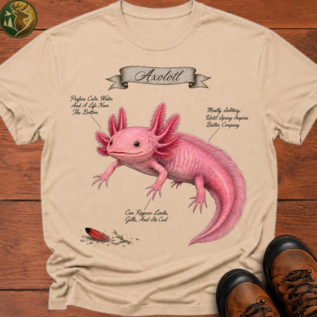 Axolotl Field Guide T Shirt - Ivory