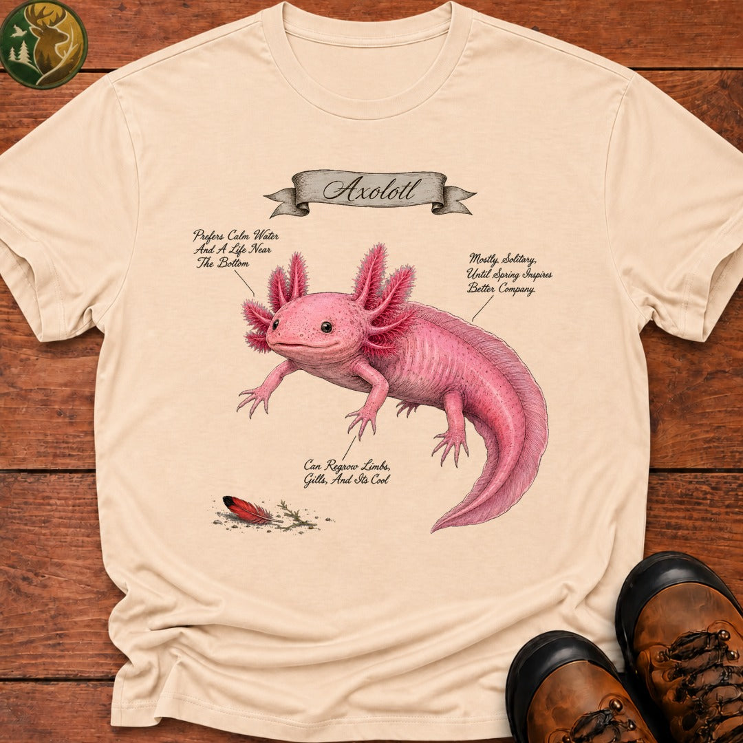 Axolotl Field Guide T Shirt - Ivory