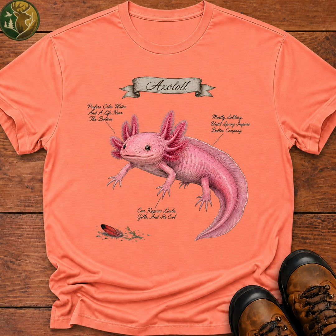 Axolotl Field Guide T Shirt - Melon