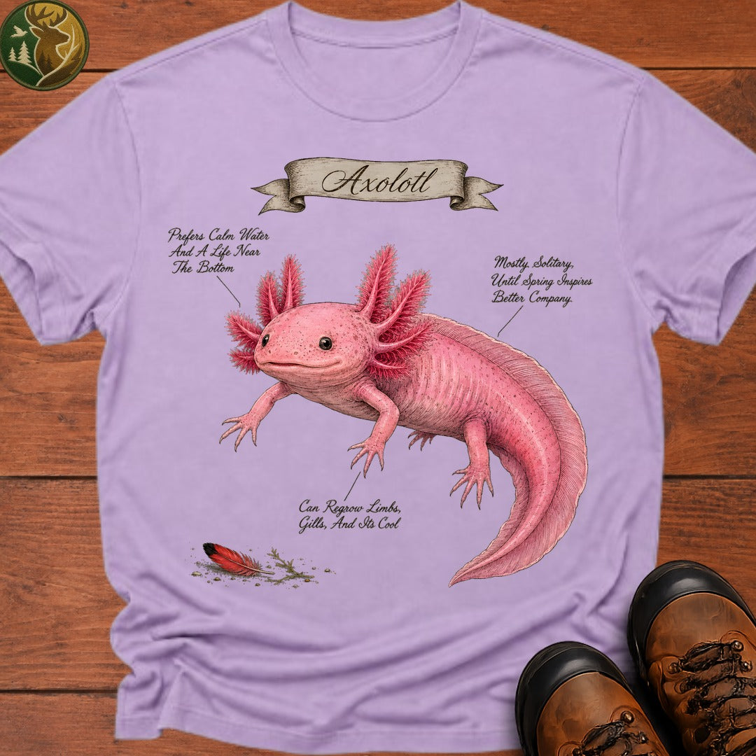 Axolotl Field Guide T Shirt - Orchid