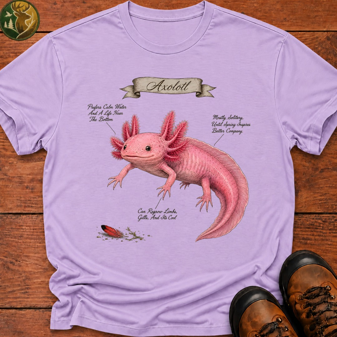 Axolotl Field Guide T Shirt - Orchid