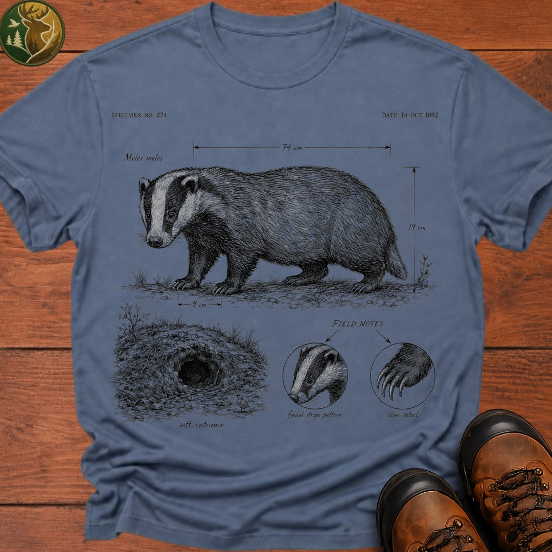 Badger Field Notes T Shirt - Blue Jean