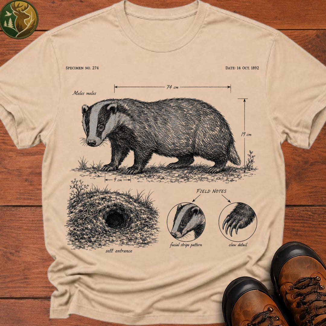 Badger Field Notes T Shirt - Ivory
