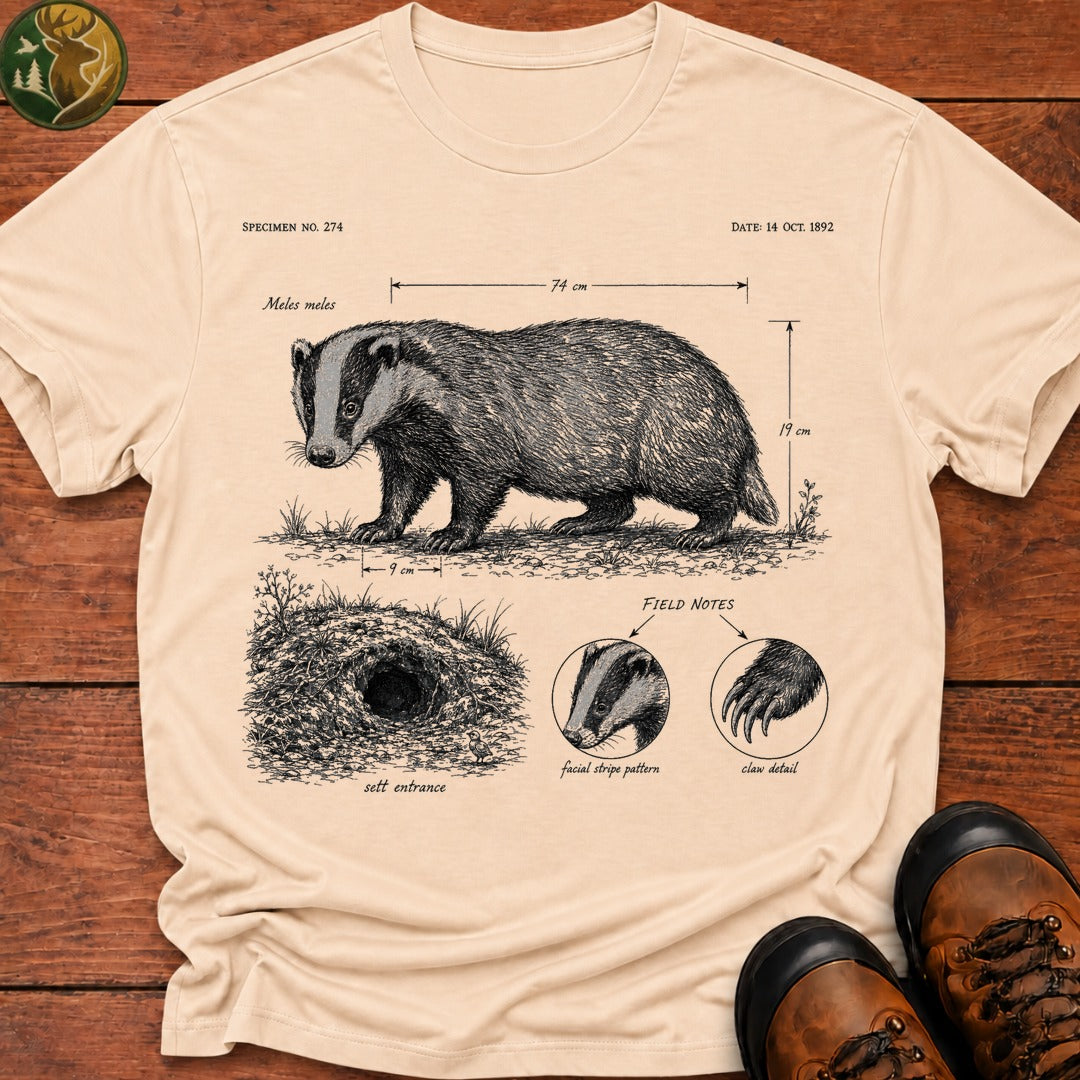 Badger Field Notes T Shirt - Ivory