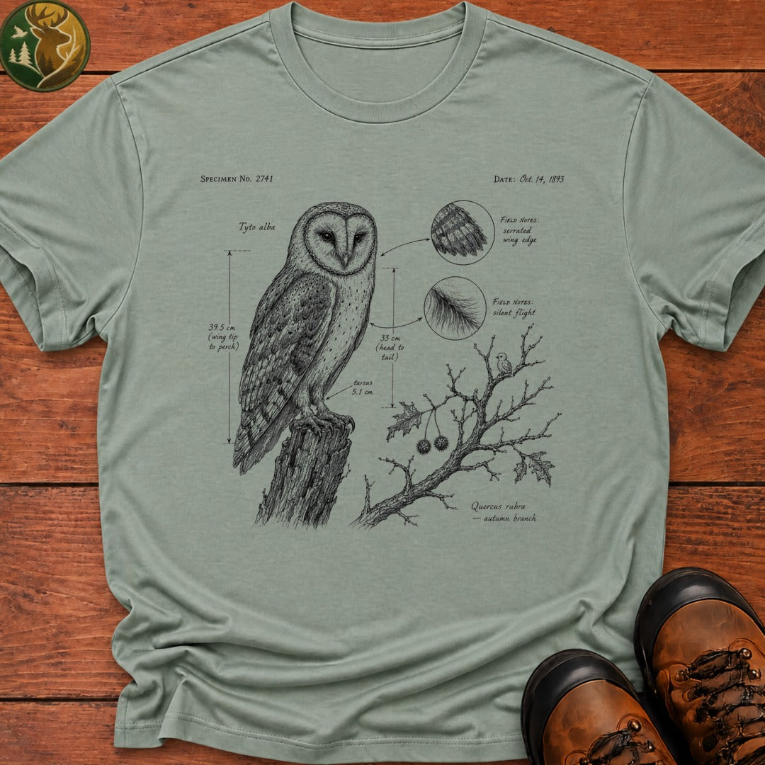 Barn Owl Field Notes T Shirt - Bay