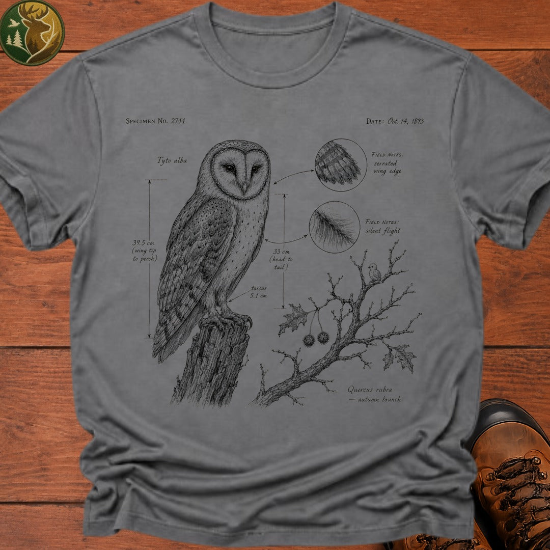 Barn Owl Field Notes T Shirt - Grey