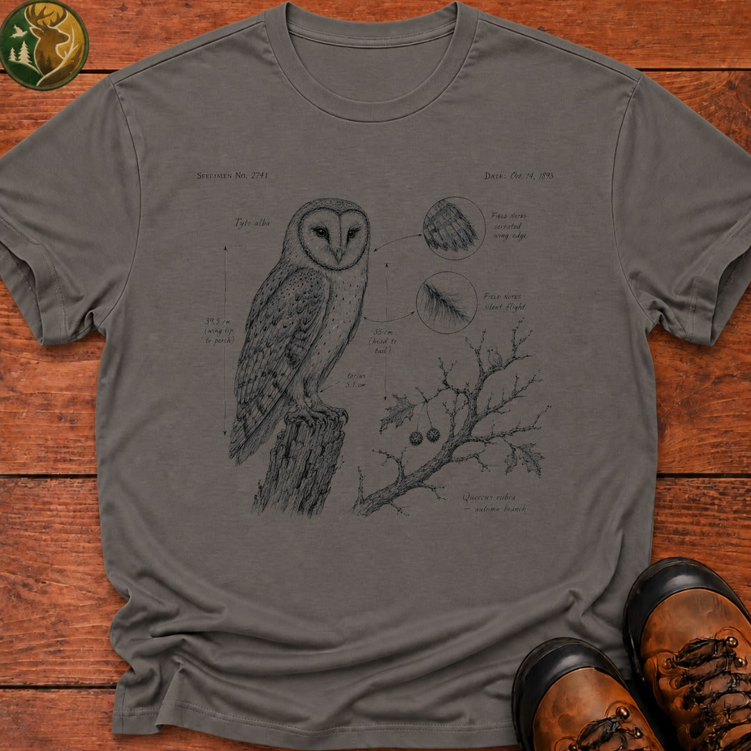 Barn Owl Field Notes T Shirt - Grey