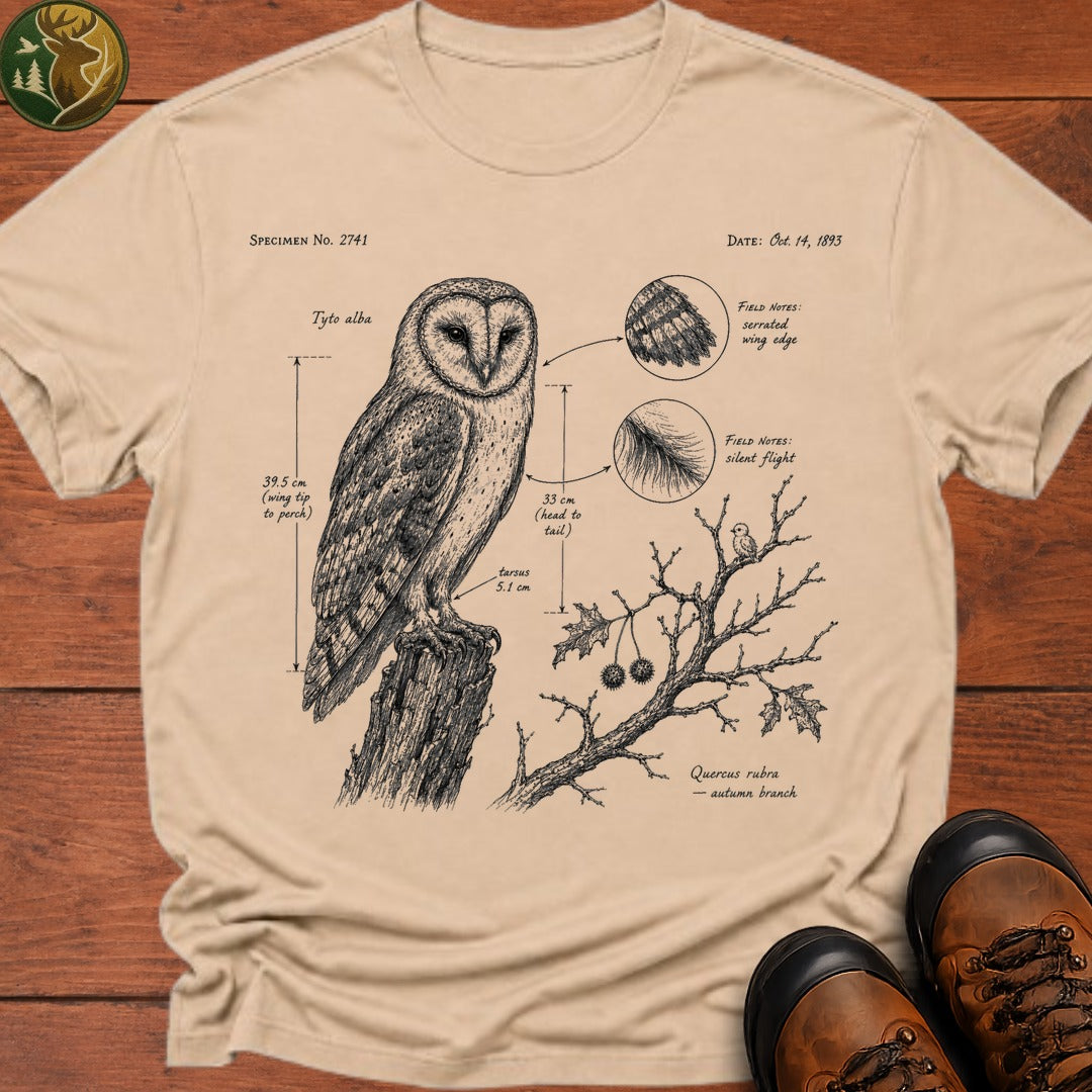 Barn Owl Field Notes T Shirt - Ivory
