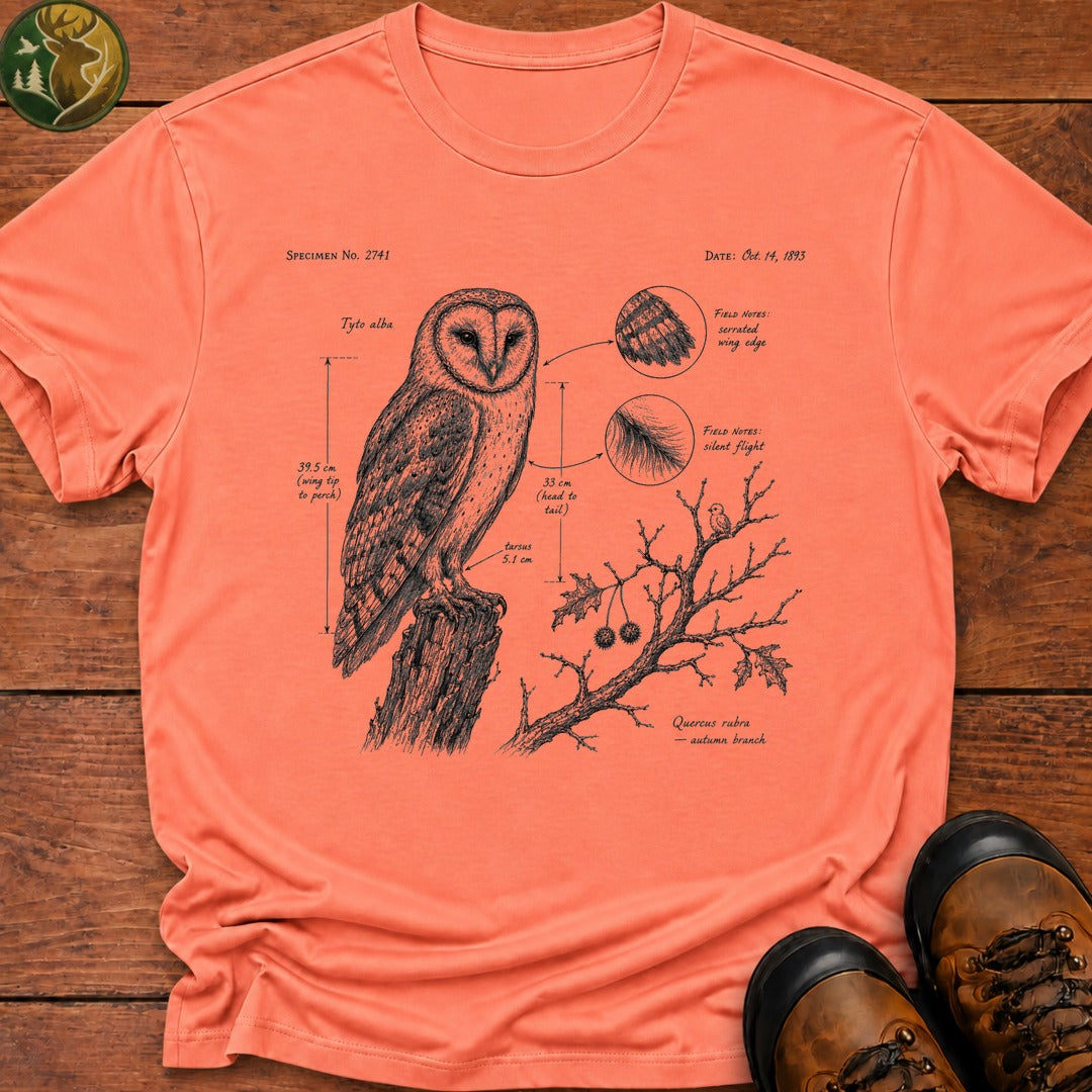 Barn Owl Field Notes T Shirt - Melon