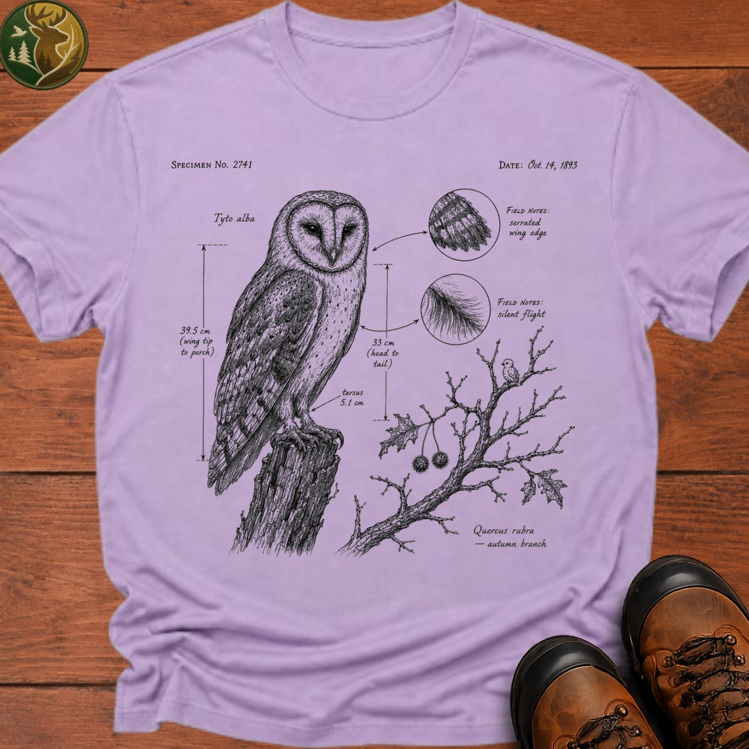 Barn Owl Field Notes T Shirt - Orchid