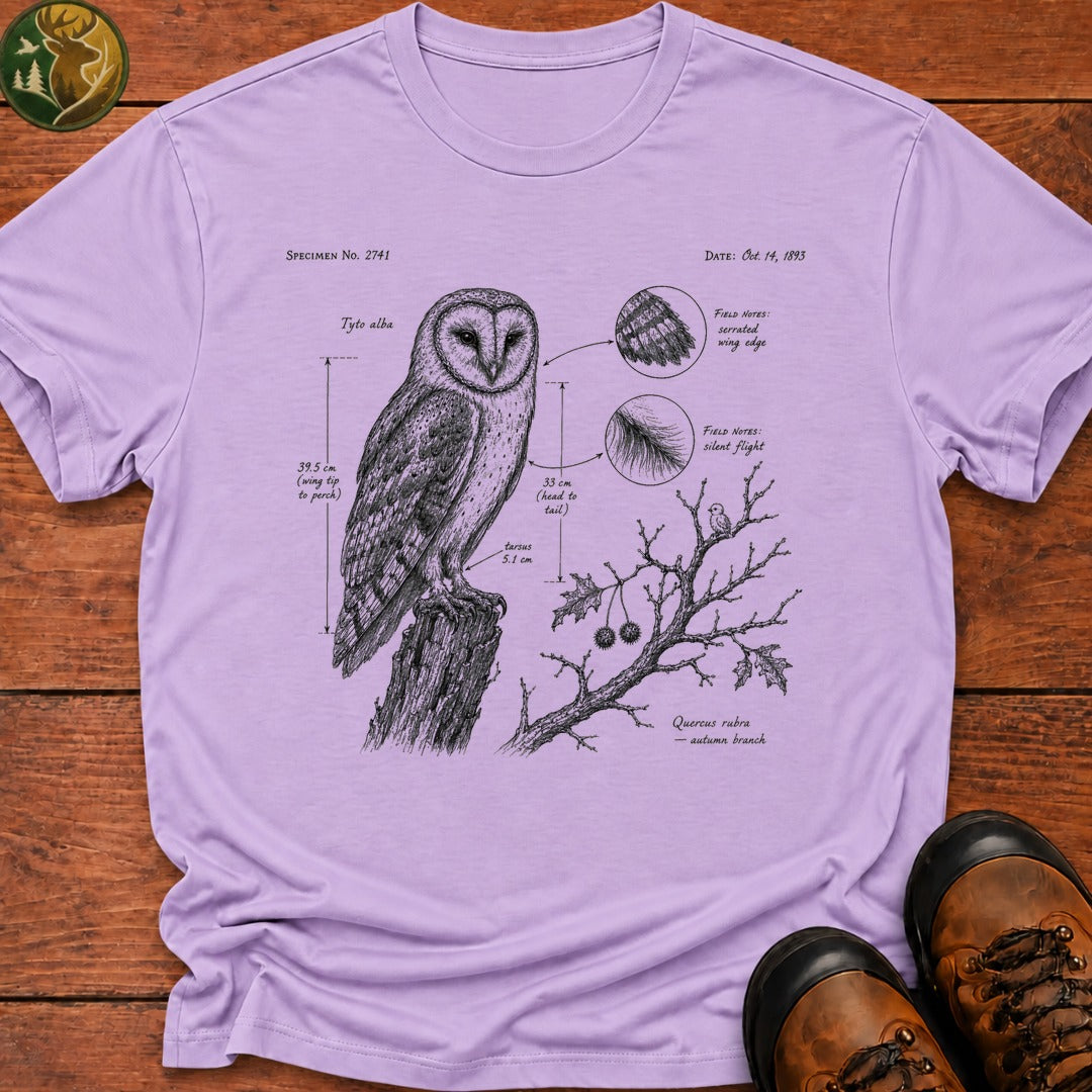 Barn Owl Field Notes T Shirt - Orchid