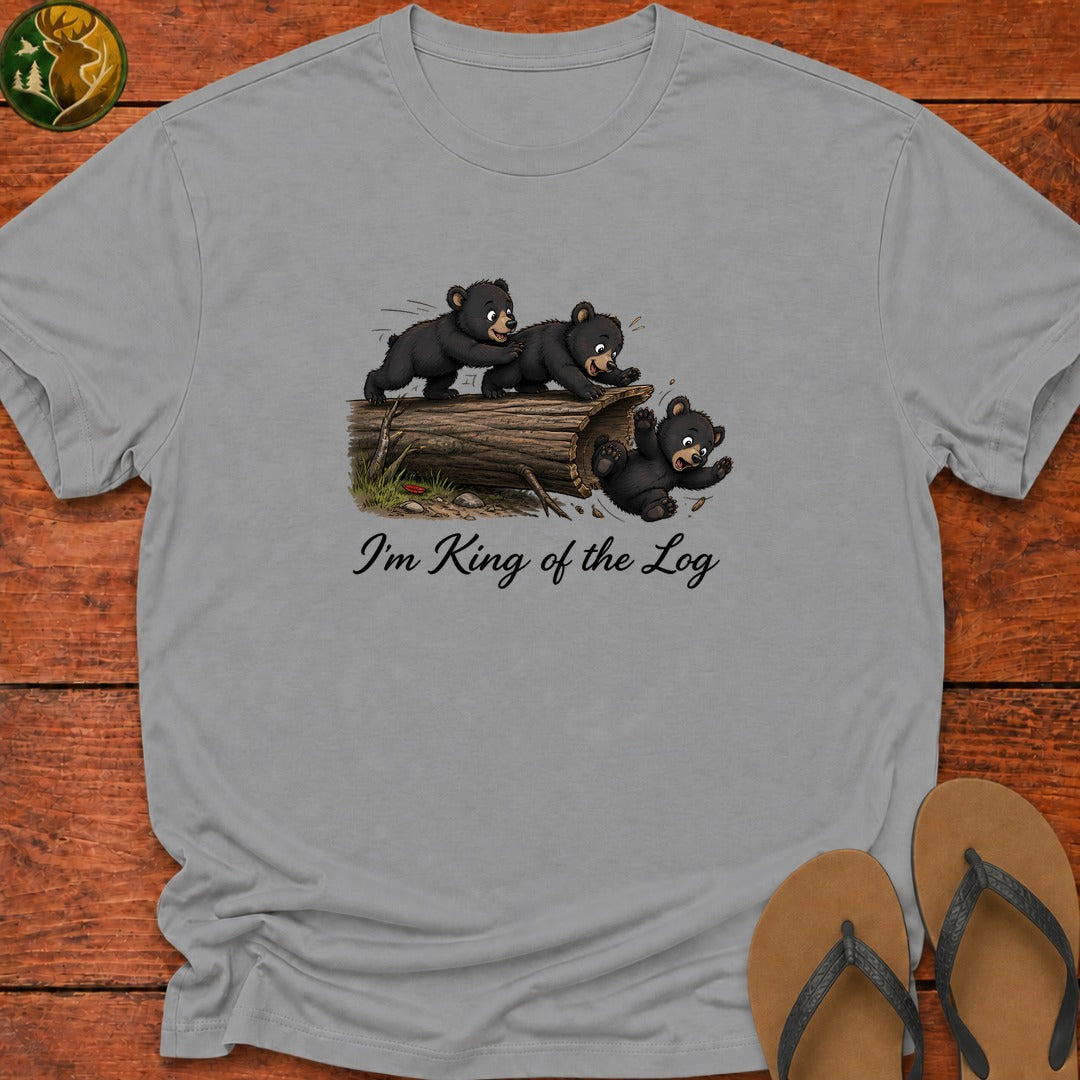 Bear Cub King Of The Log Kids T-Shirt - Sport Grey