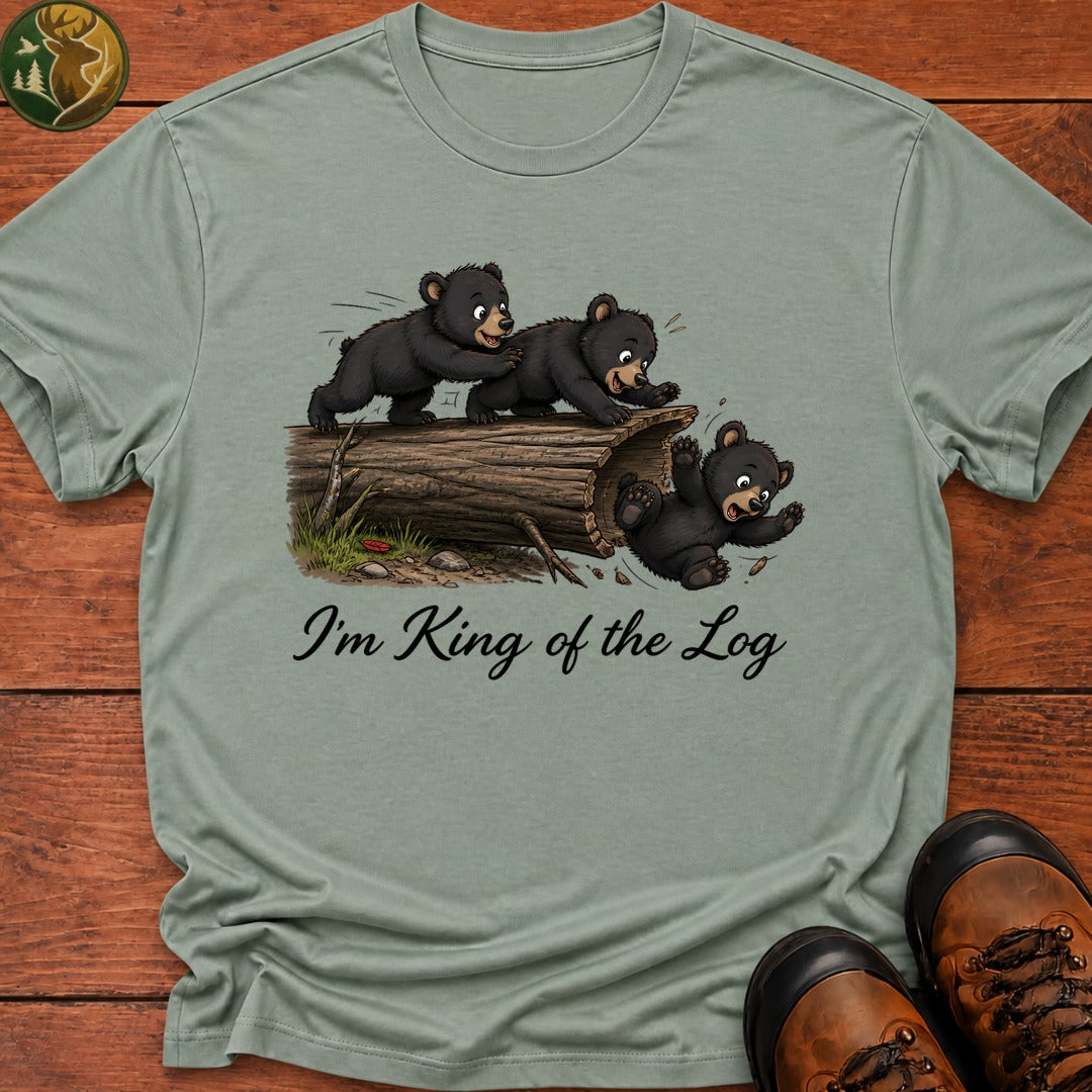 Bear Cub King Of The Log T Shirt - Bay