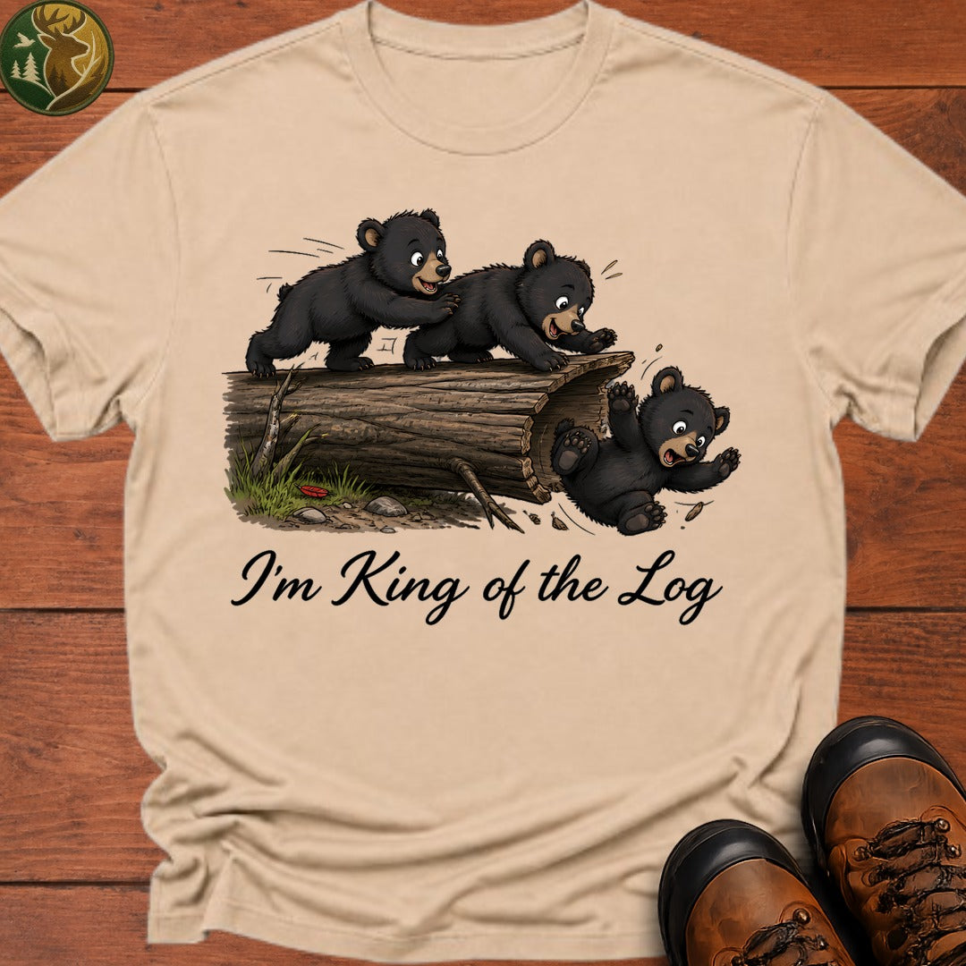 Bear Cub King Of The Log T Shirt - Ivory