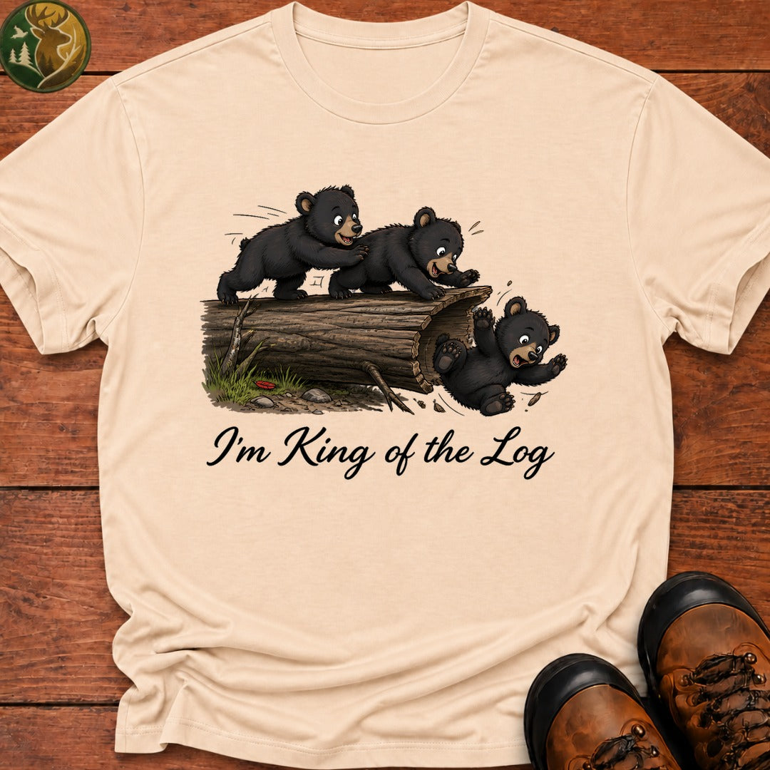 Bear Cub King Of The Log T Shirt - Ivory