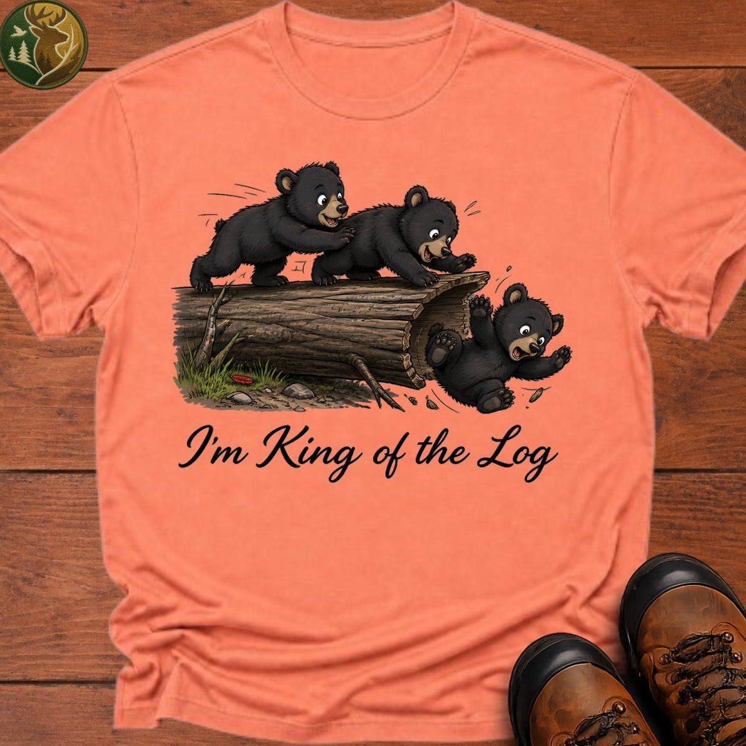 Bear Cub King Of The Log T Shirt - Melon