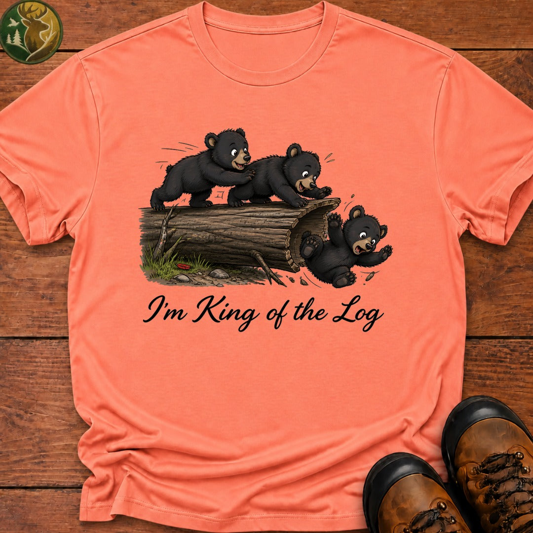 Bear Cub King Of The Log T Shirt - Melon