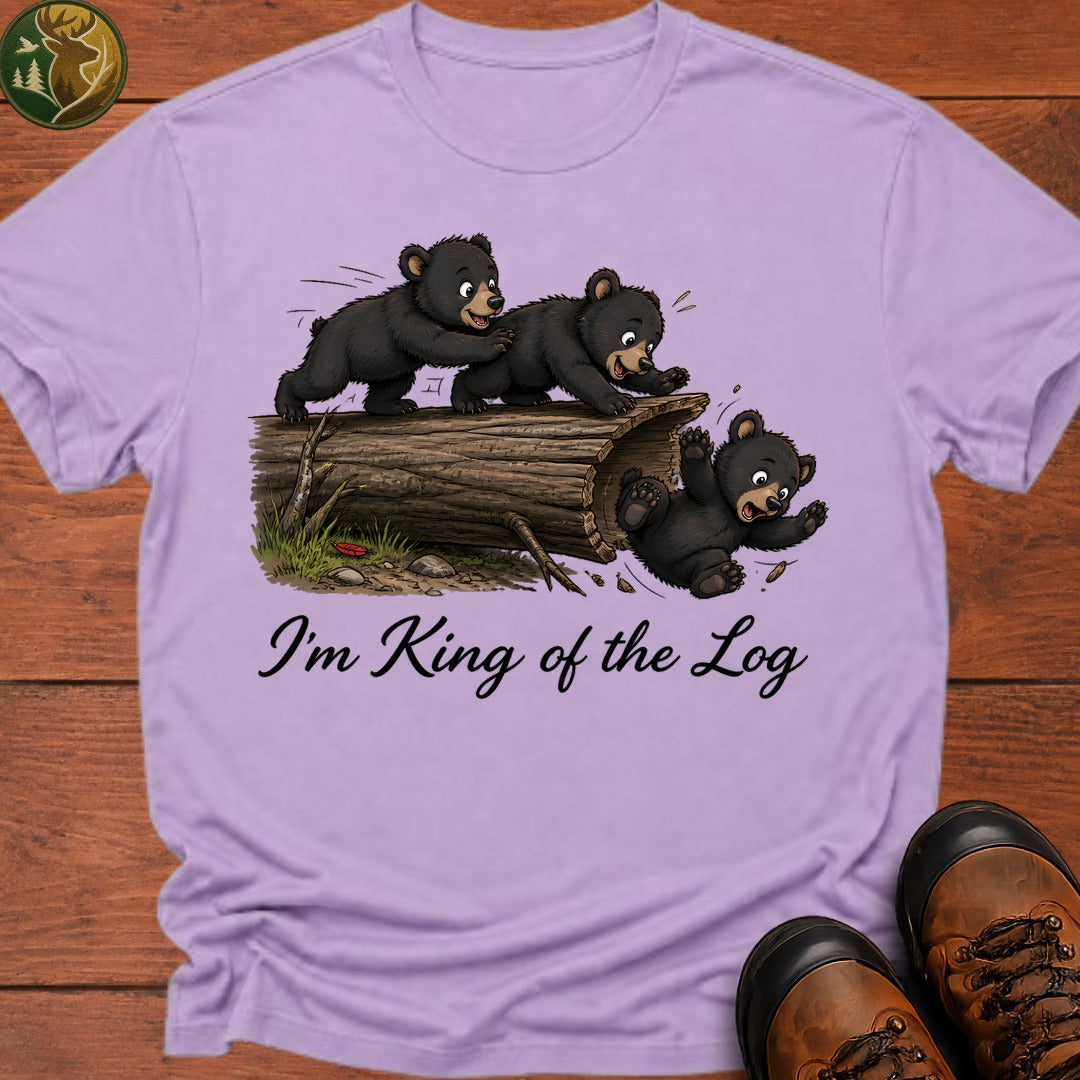Bear Cub King Of The Log T Shirt - Orchid