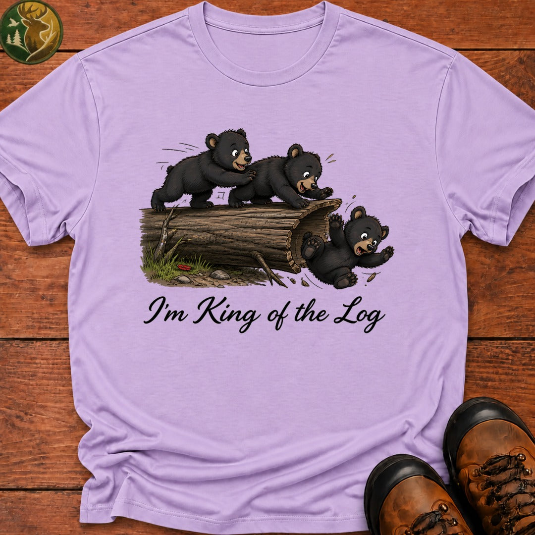 Bear Cub King Of The Log T Shirt - Orchid