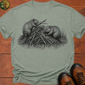 Beavers Building A Lodge T Shirt - Bay