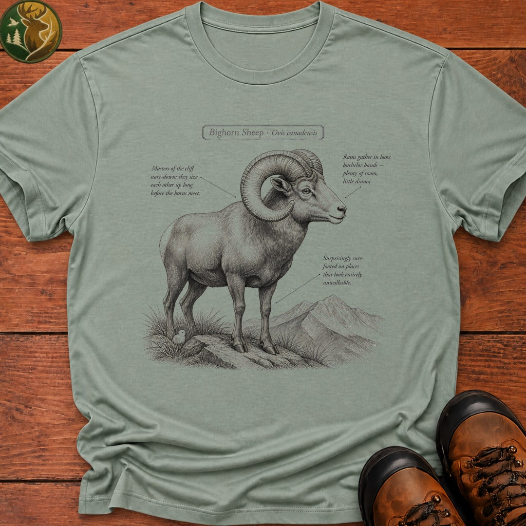 Bighorn Sheep Field Guide Sketch T-Shirt - Bay
