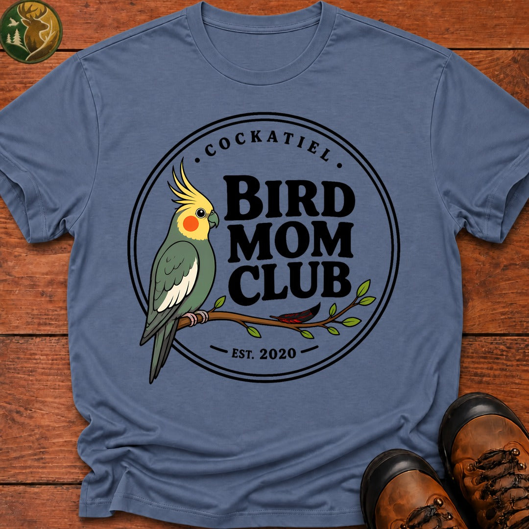Bird Mom Club T-Shirt - Blue Jean