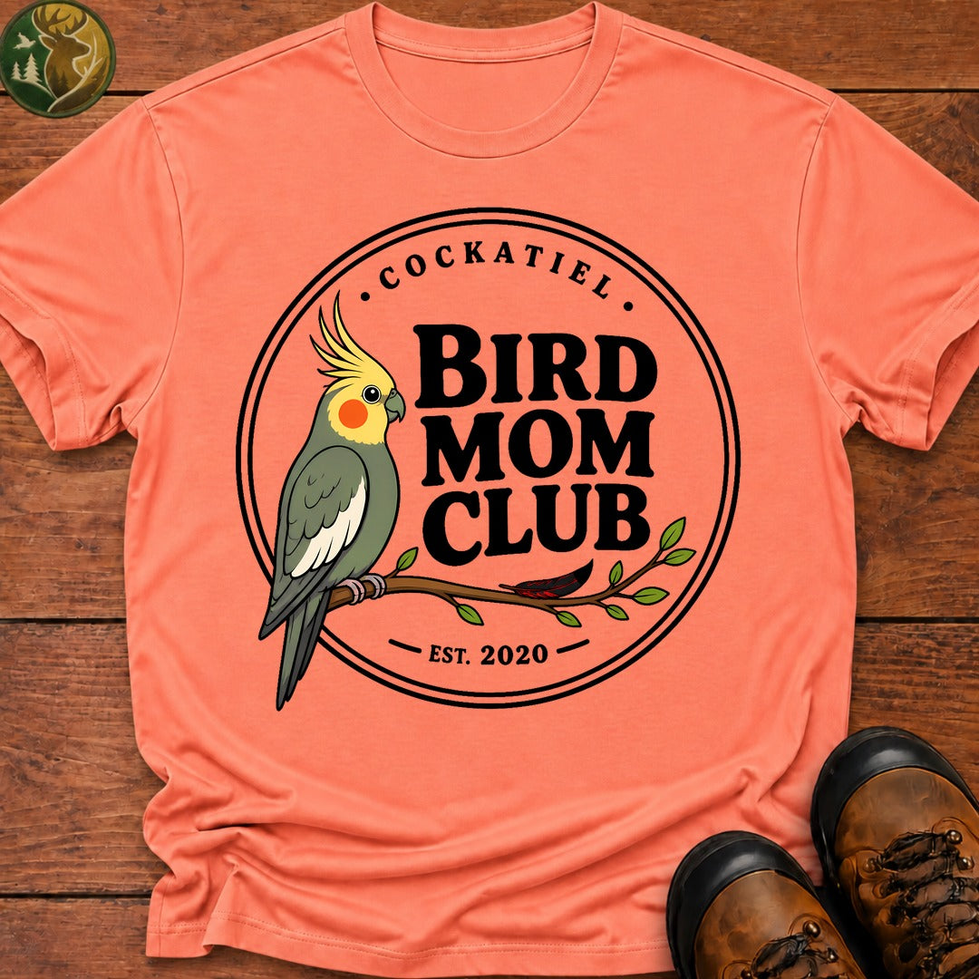 Bird Mom Club T-Shirt - Melon