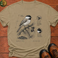 Black Capped Chickadee Field Sketch T Shirt - Khaki