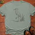 Blue Heron Doodle T Shirt - Bay