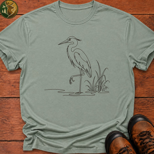 Blue Heron Doodle T Shirt - Bay