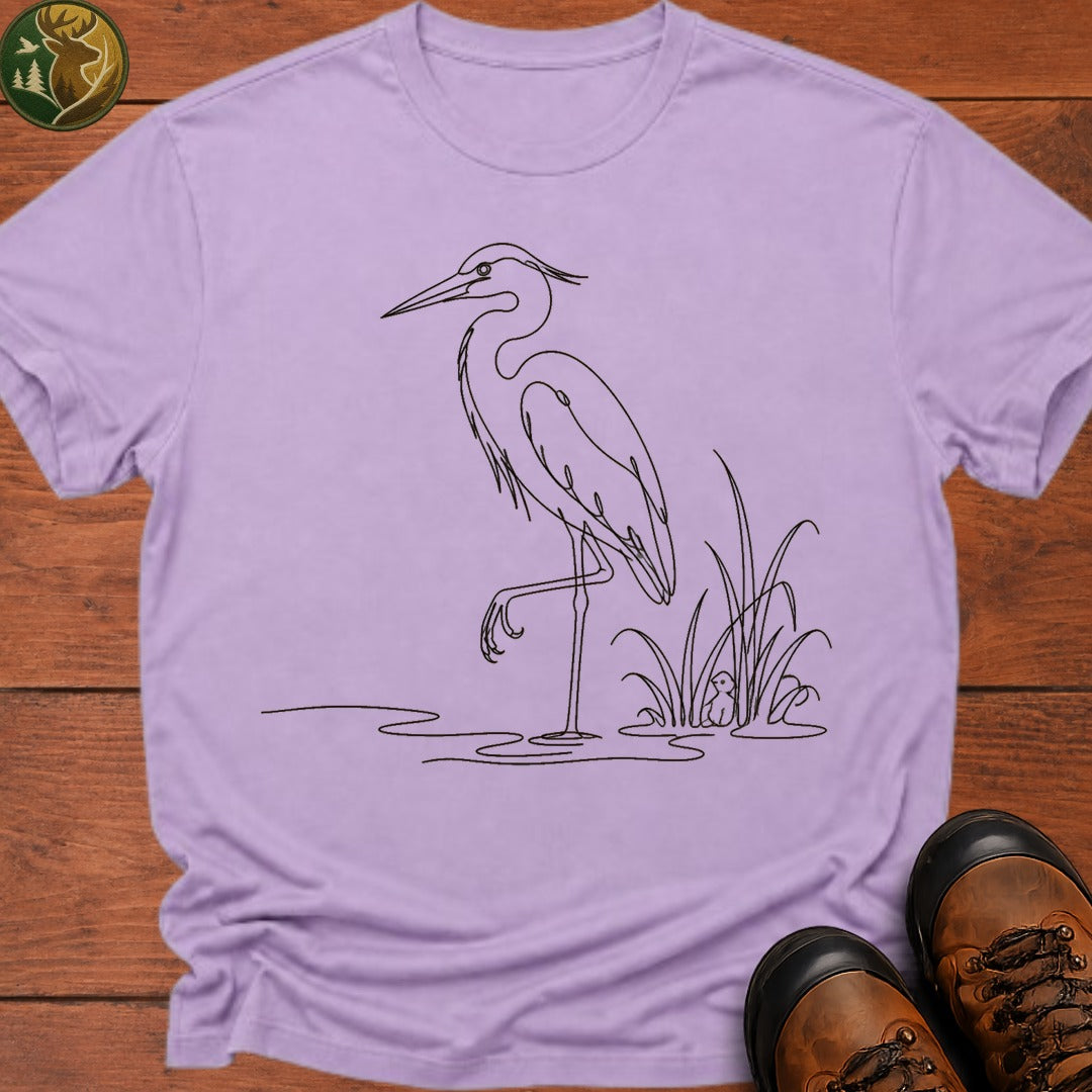 Blue Heron Doodle T Shirt - Orchid