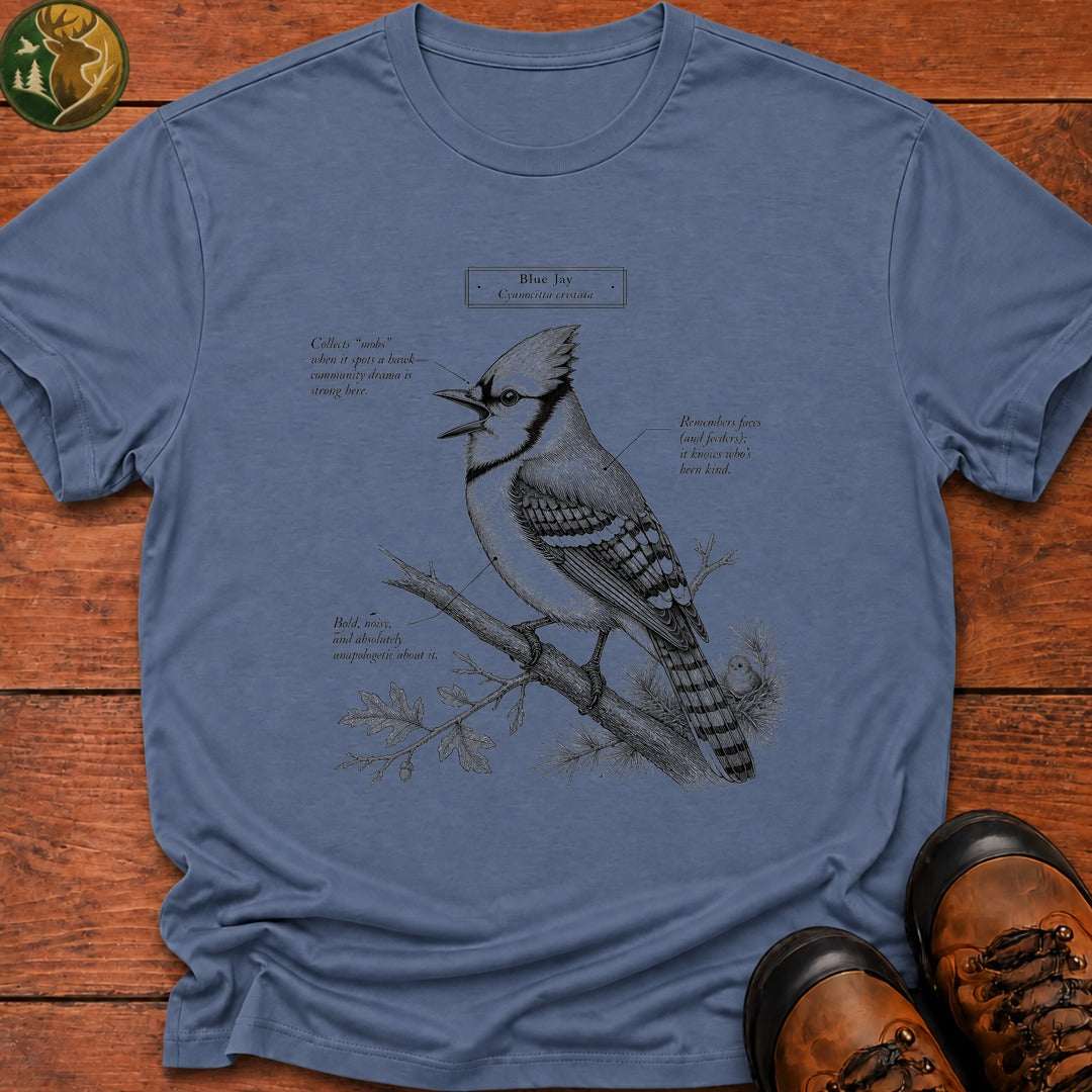 Blue Jay Field Guide T Shirt - Blue Jean