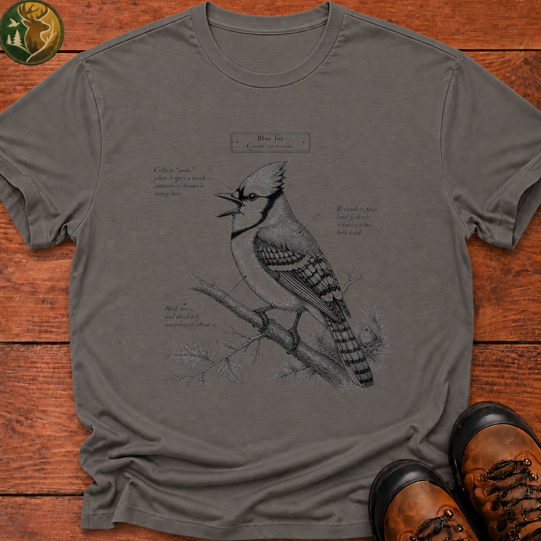 Blue Jay Field Guide T Shirt - Grey