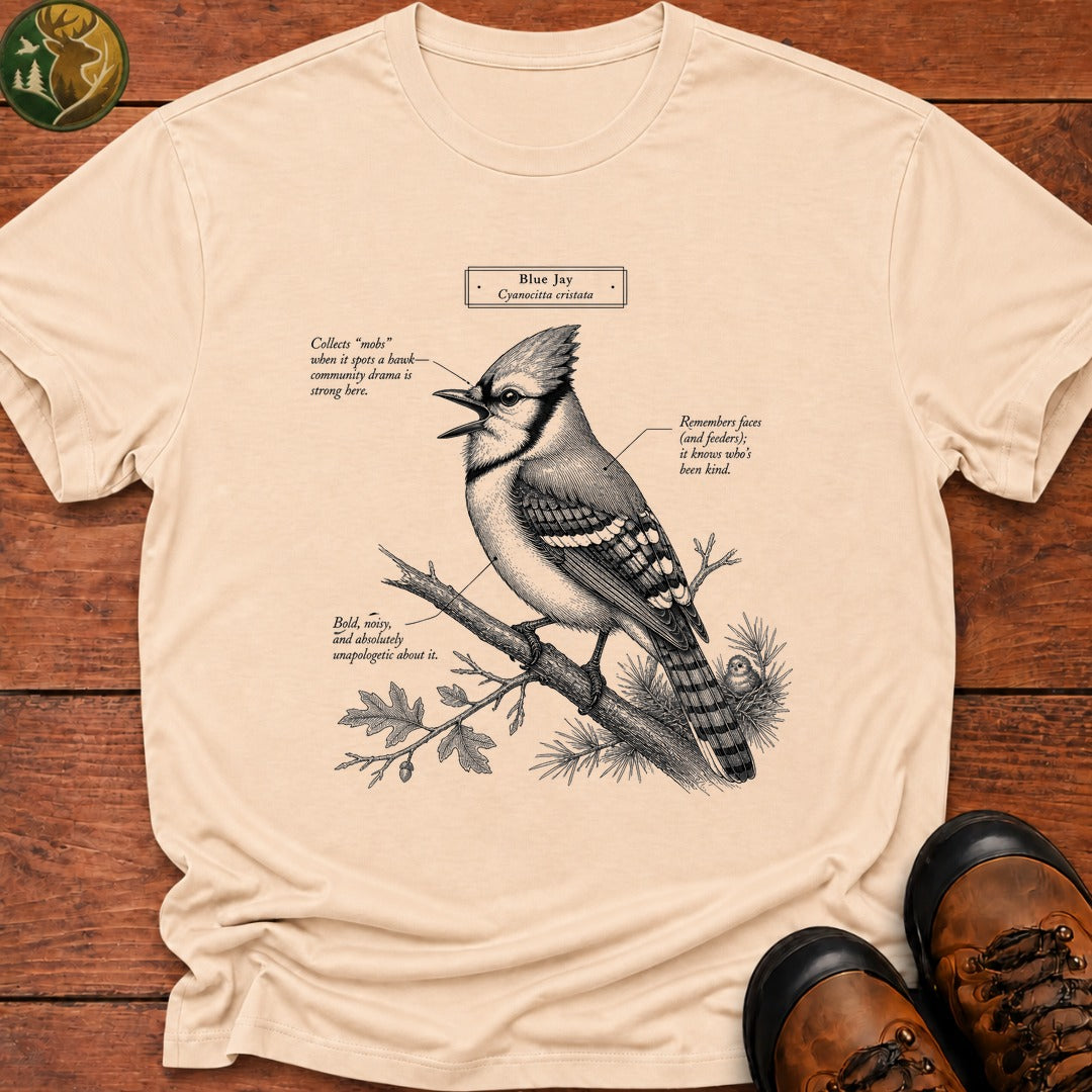 Blue Jay Field Guide T Shirt - Ivory
