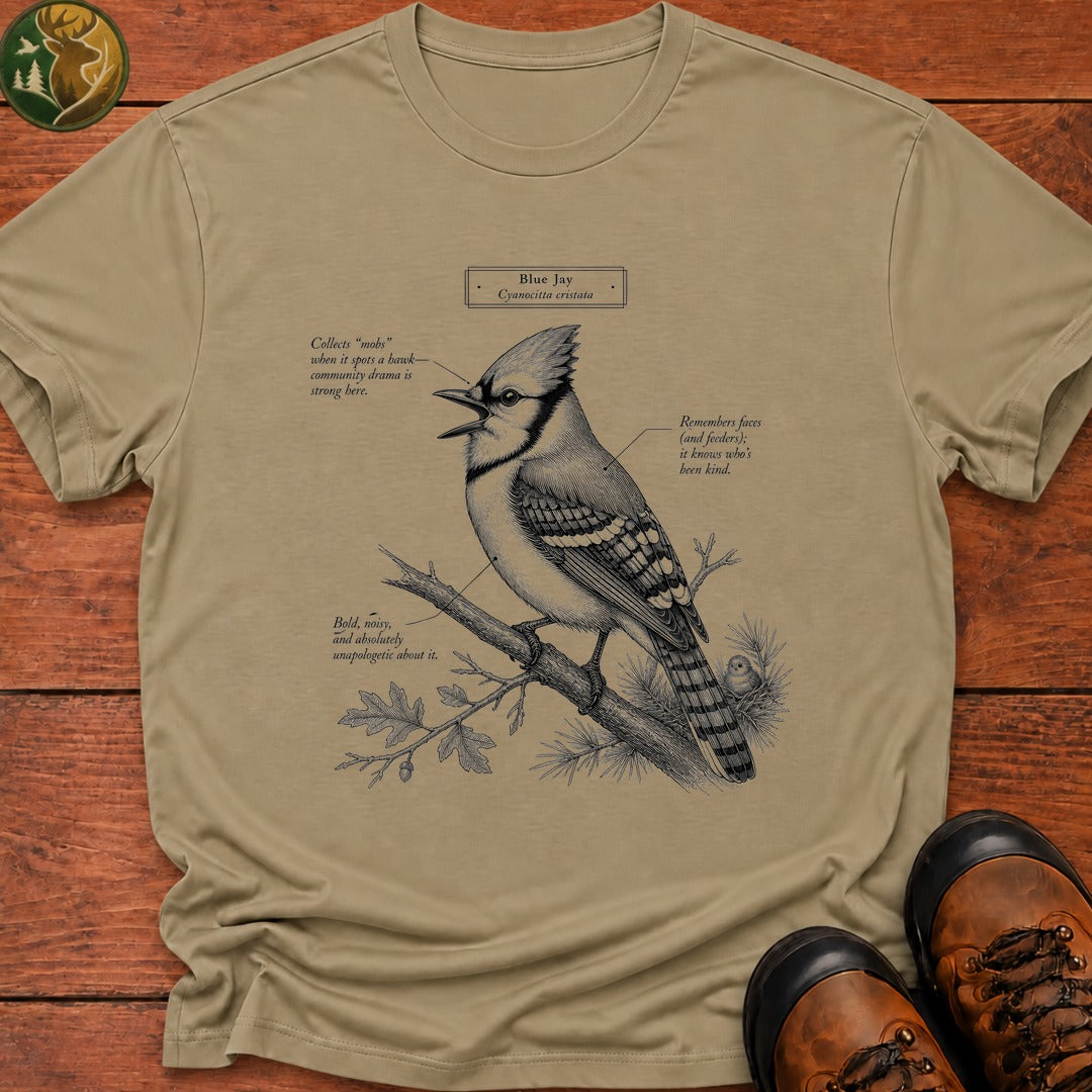 Blue Jay Field Guide T Shirt - Khaki