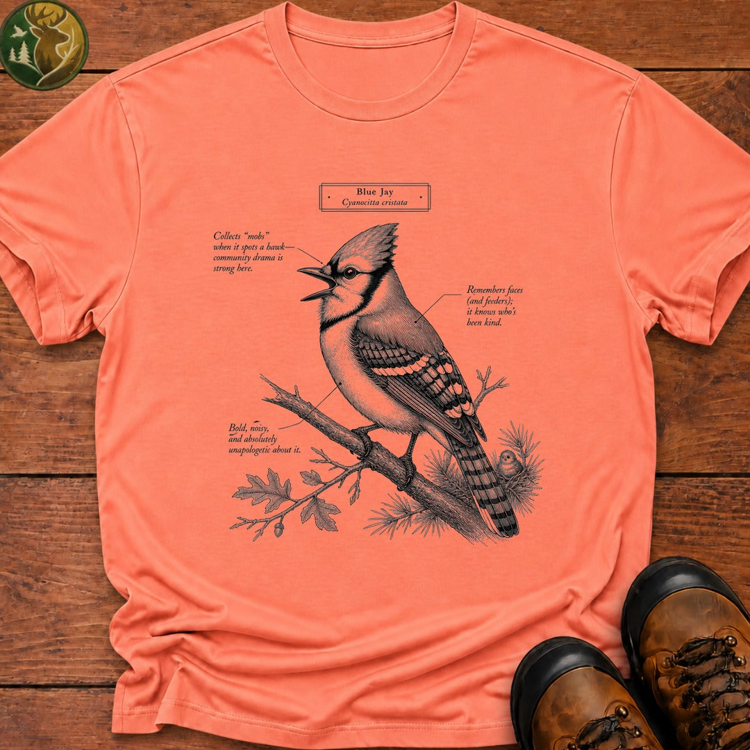 Blue Jay Field Guide T Shirt - Melon