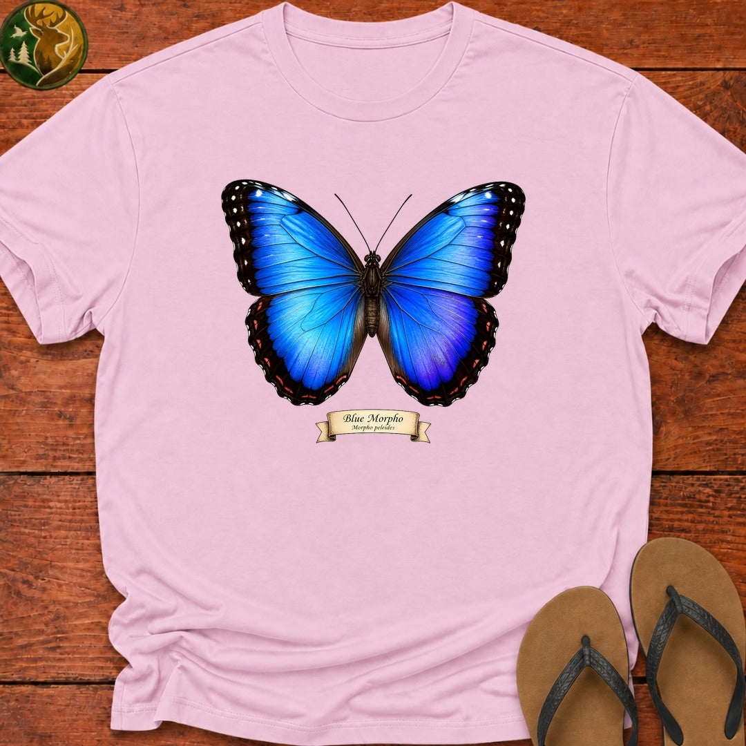 Blue Morpho Kids T-Shirt - Light Pink