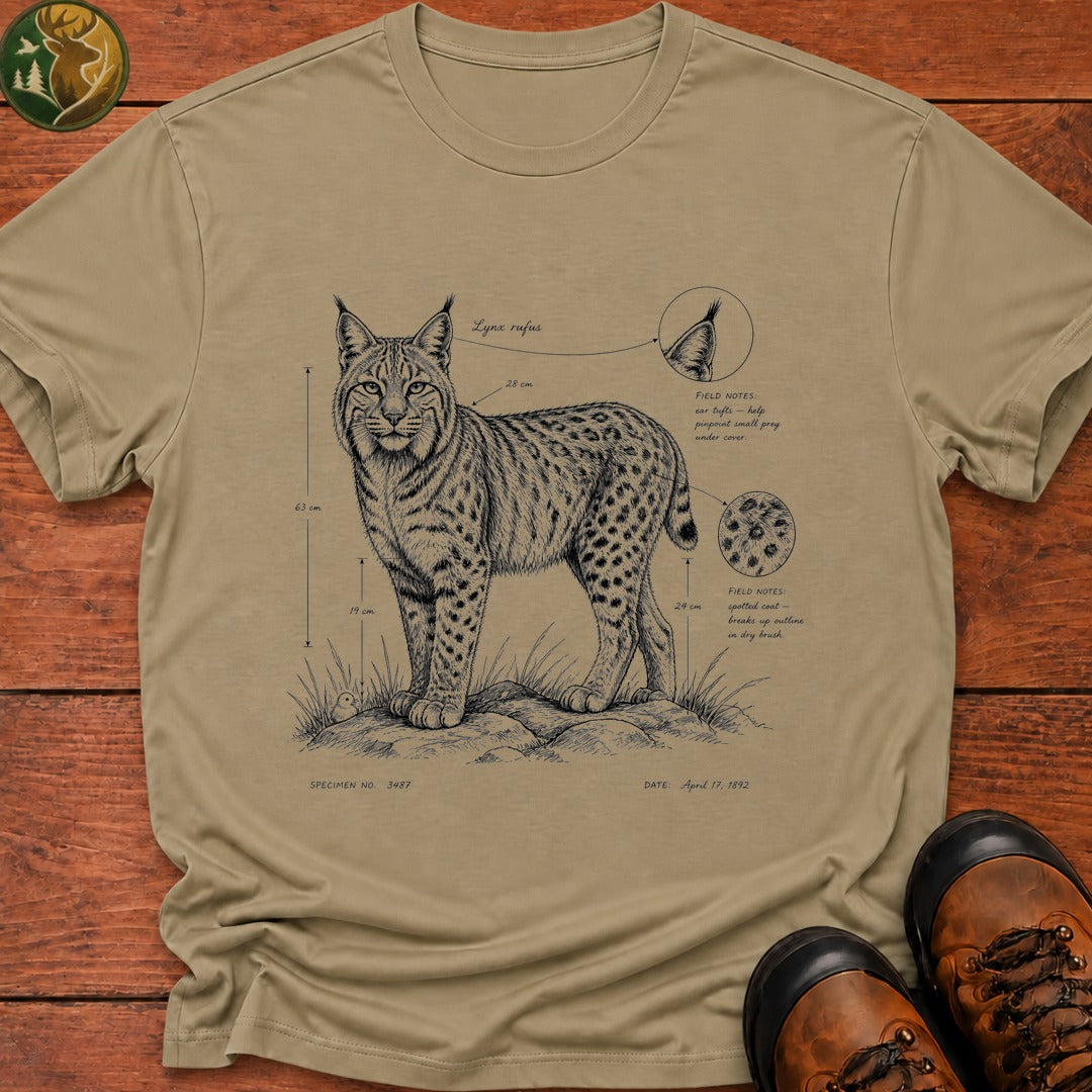 Bobcat Field Sketch T-Shirt - Khaki