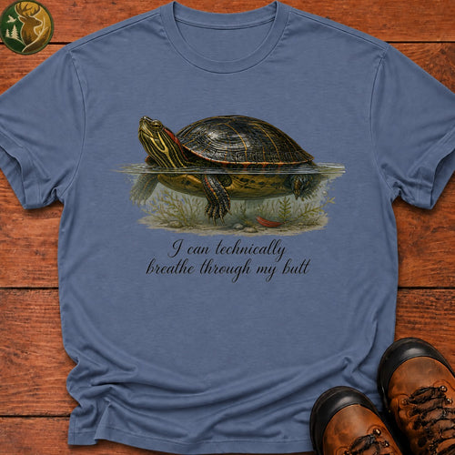 Breathe Through My Butt T Shirt - Blue Jean