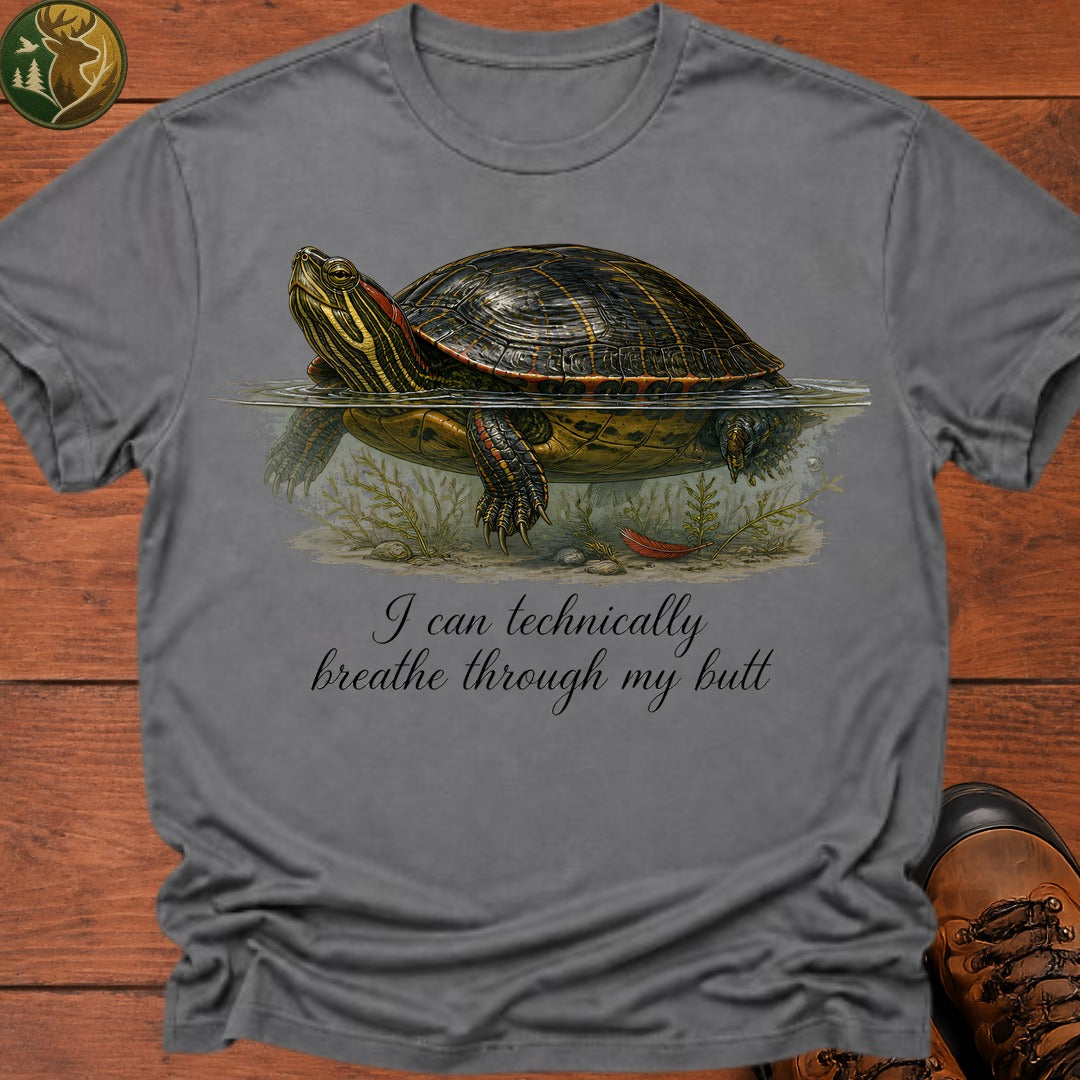 Breathe Through My Butt T Shirt - Grey