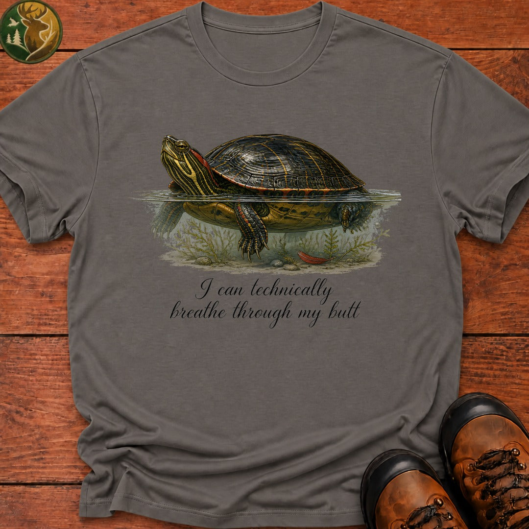 Breathe Through My Butt T Shirt - Grey