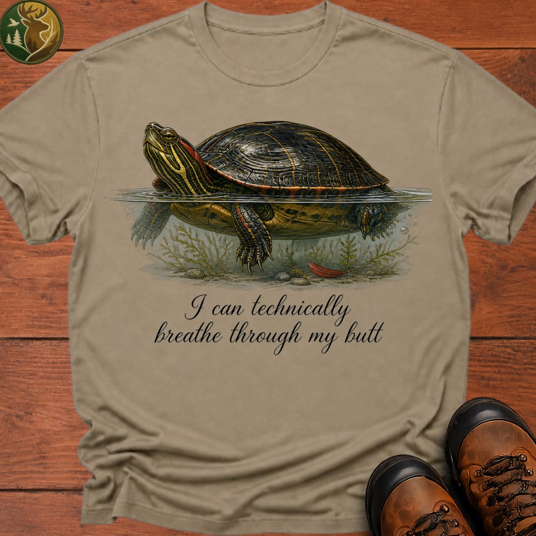 Breathe Through My Butt T Shirt - Khaki