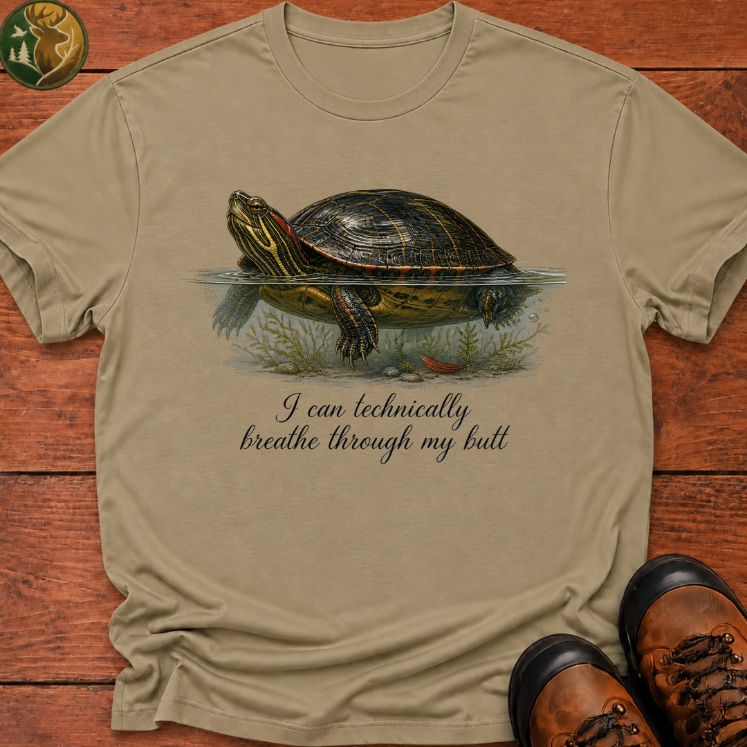 Breathe Through My Butt T Shirt - Khaki