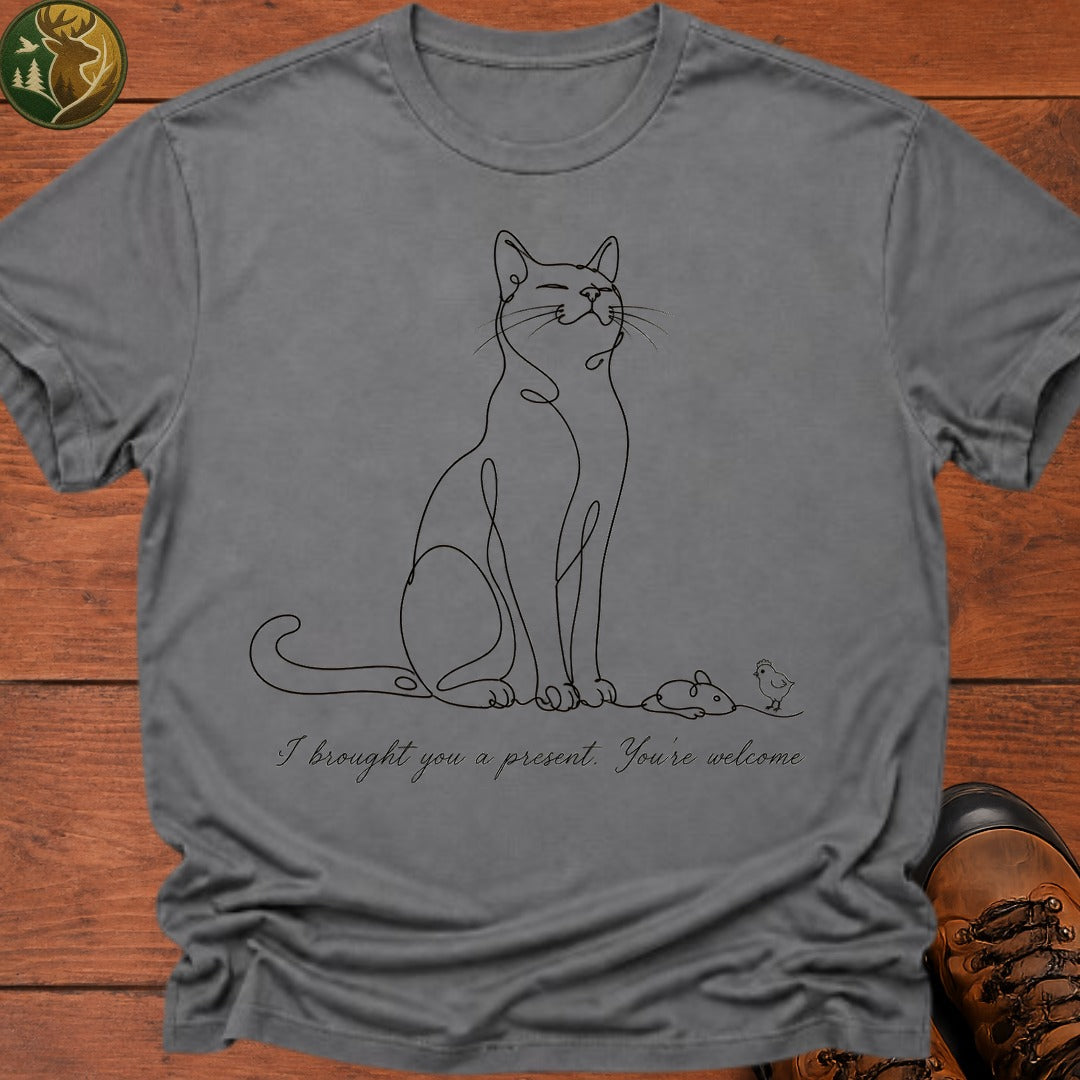 Brought You A Present T Shirt - Grey