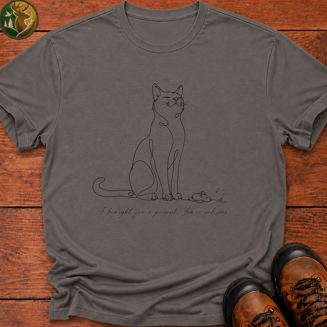 Brought You A Present T Shirt - Grey